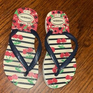 Havaianas Kids cherries  Flip Flops -  navy blue and Red